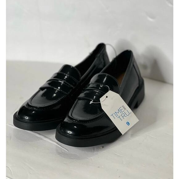 Time and Tru Women's Size 9 Loafers Parents Black Slip on Comfortable Shoes  NWT - Picture 6 of 16